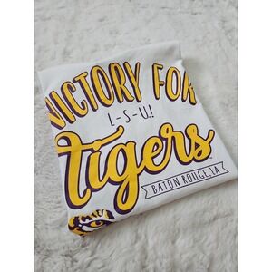 Captivating LSU Tigers T Shirt Small NWT White Pocket Tee Victory For LSU Unisex